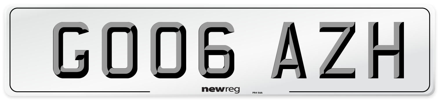 GO06 AZH Number Plate from New Reg